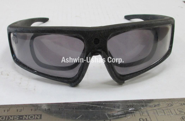 Safety sunglasses prototype with prescription insert: bare sunglasses